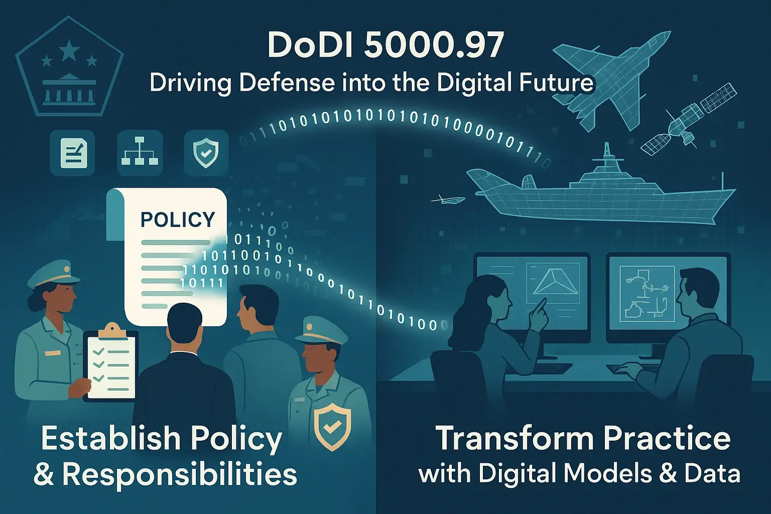 Establish policy and transform practice with digital models and data under DoDI 5000.97